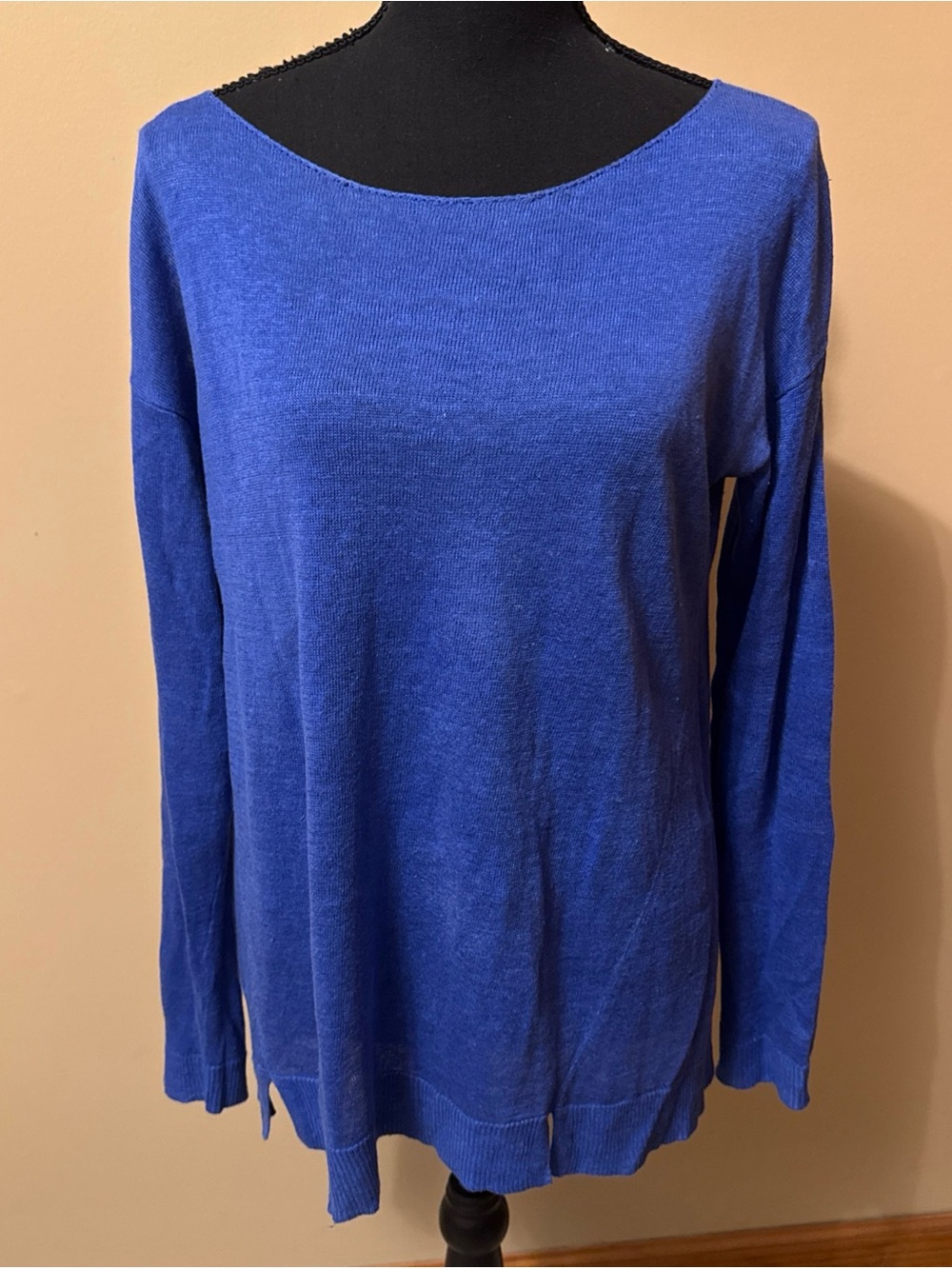 Lilly Pulitzer Linen Royal Blue Scoop Neck Sweater